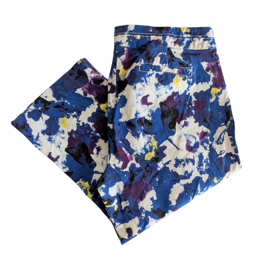 Briggs Floral Print Capri Pants Size 14